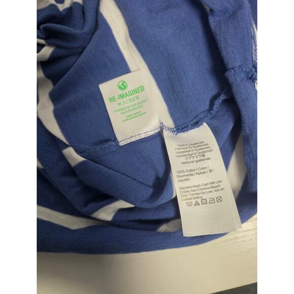 J. Crew Women's Large Blue and White striped Long Sleeve Shirt 100% Cotton - Picture 7 of 8